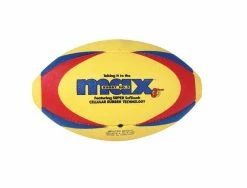 Cheapest ✨ Sportime Max ProRubber Rugby Ball, Size 5, Yellow With Red/Blue Pattern ✔️