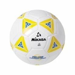 Deals 😍 Mikasa Size 5 Deluxe Cushioned Soccer Ball, Ages 12 And Up, 27 Inch Diameter, White/Yellow 🛒