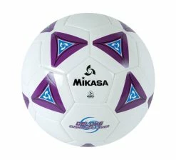 Best Pirce 🎁 Mikasa Size 4 Deluxe Cushioned Soccer Ball, Ages 8 To 12, 25 Inch Diameter, White/Purple ⭐