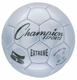 Coupon 😍 Champion Sports Extreme Series Size 5 Soccer Ball, Silver 😀