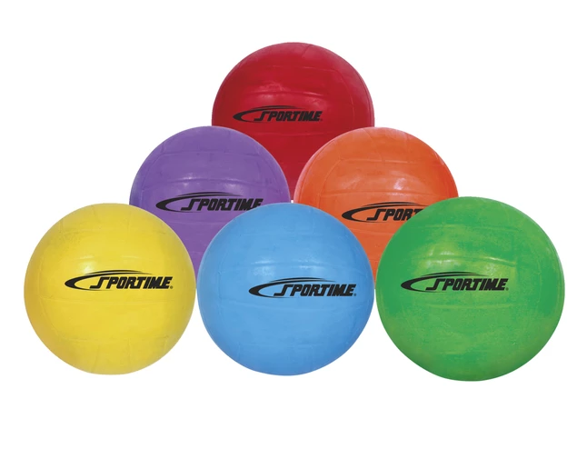 Cheapest β€οΈ Sportime GradeBall Rubber Volleyballs, Assorted Colors, Set Of 6 π