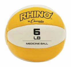 Best reviews of ❤️ Champion Sports Rhino Leather Medicine Ball, 6 Pounds, Yellow/White 😉