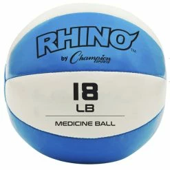 Cheap β Champion Sports Rhino Leather Medicine Ball, 18 Pounds, Blue/White βοΈ