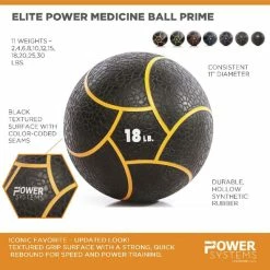 Alternative view of Budget ⌛ Power Systems Elite Power Medicine Ball Prime, 8 Pounds, 11 Inch Diameter, Black/Blue 🔔